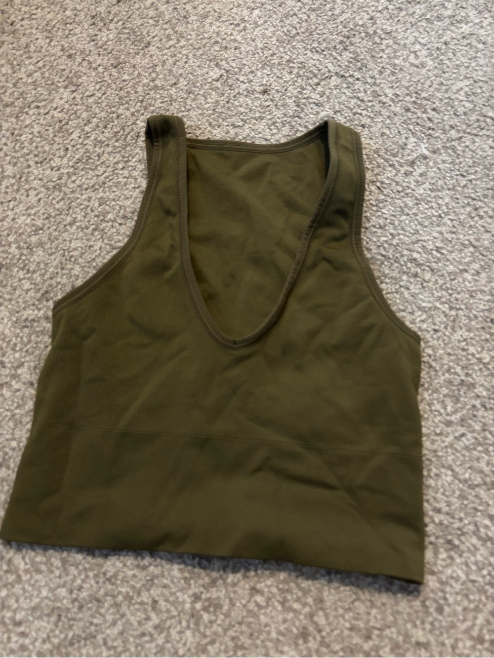 Olive Green Ribbed Tank Top Athleta - Women's Crop Tank